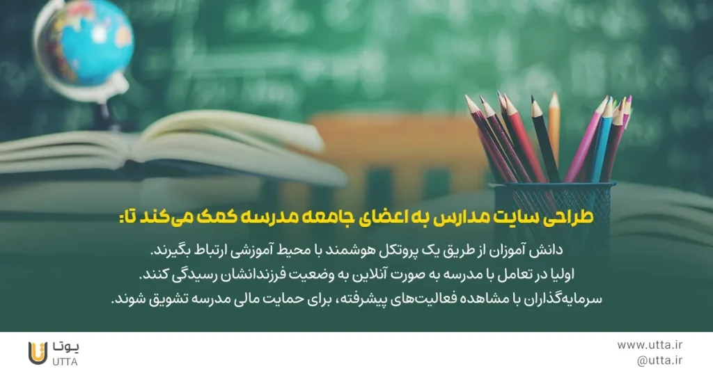جنبه های کمک رسانی طراحی سایت مدارس در تبریز به اعضای مدرسه