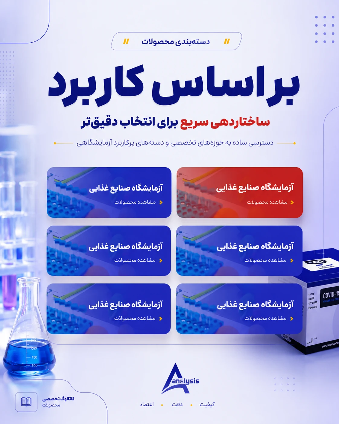 طراحی سایت شرکت تجهیزات آزمایشگاهی آنالیز