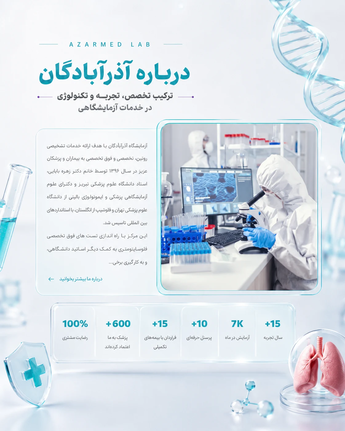 طراحی سایت آزمایشگاه طبی آذرآبادگان