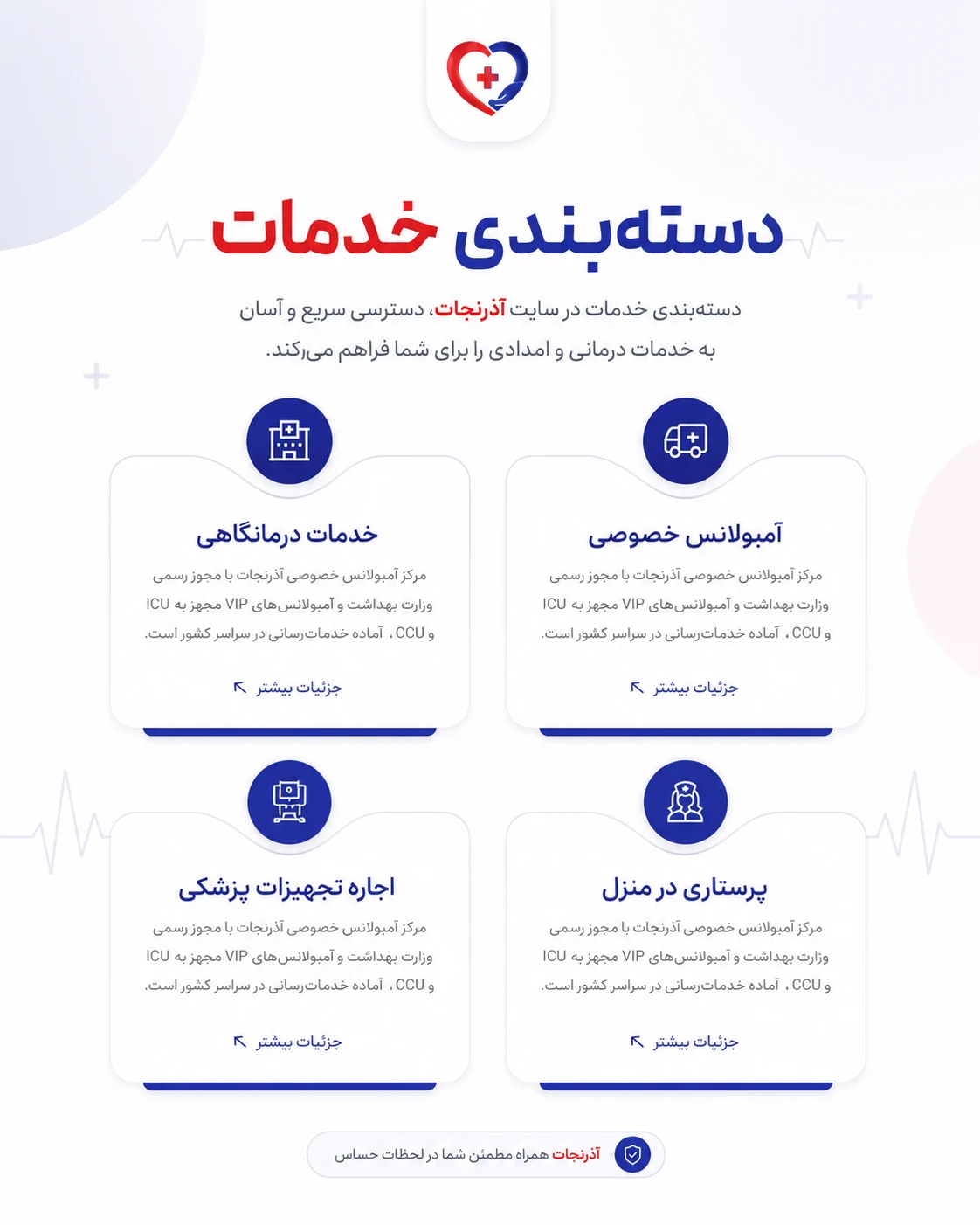 طراحی سایت آمبولانس آذرنجات