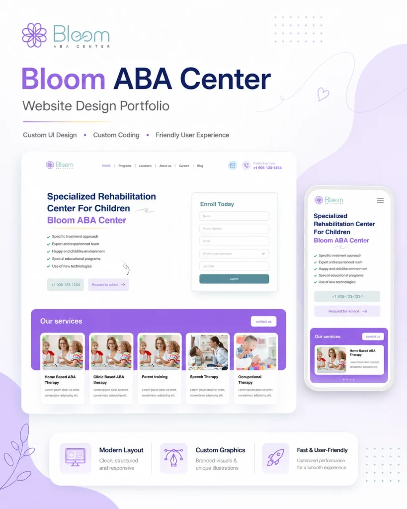 نمونه‌کار طراحی سایت مرکز پزشکی Bloom توسط یوتا