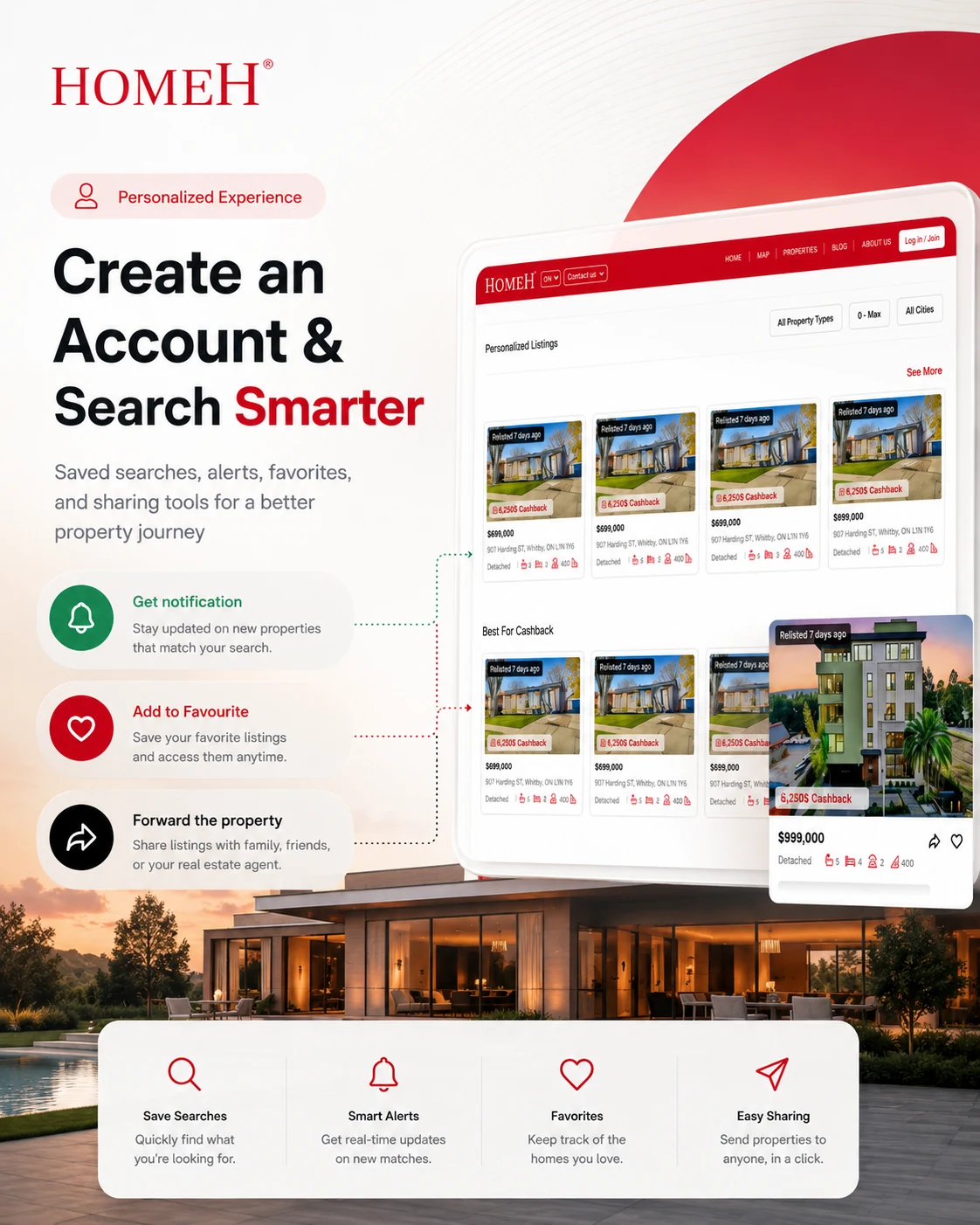 طراحی سایت املاک کانادایی Homeh