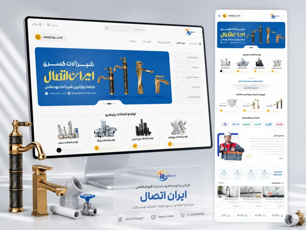 نمونه‌کار طراحی سایت فروشگاهی ایران اتصال توسط یوتا