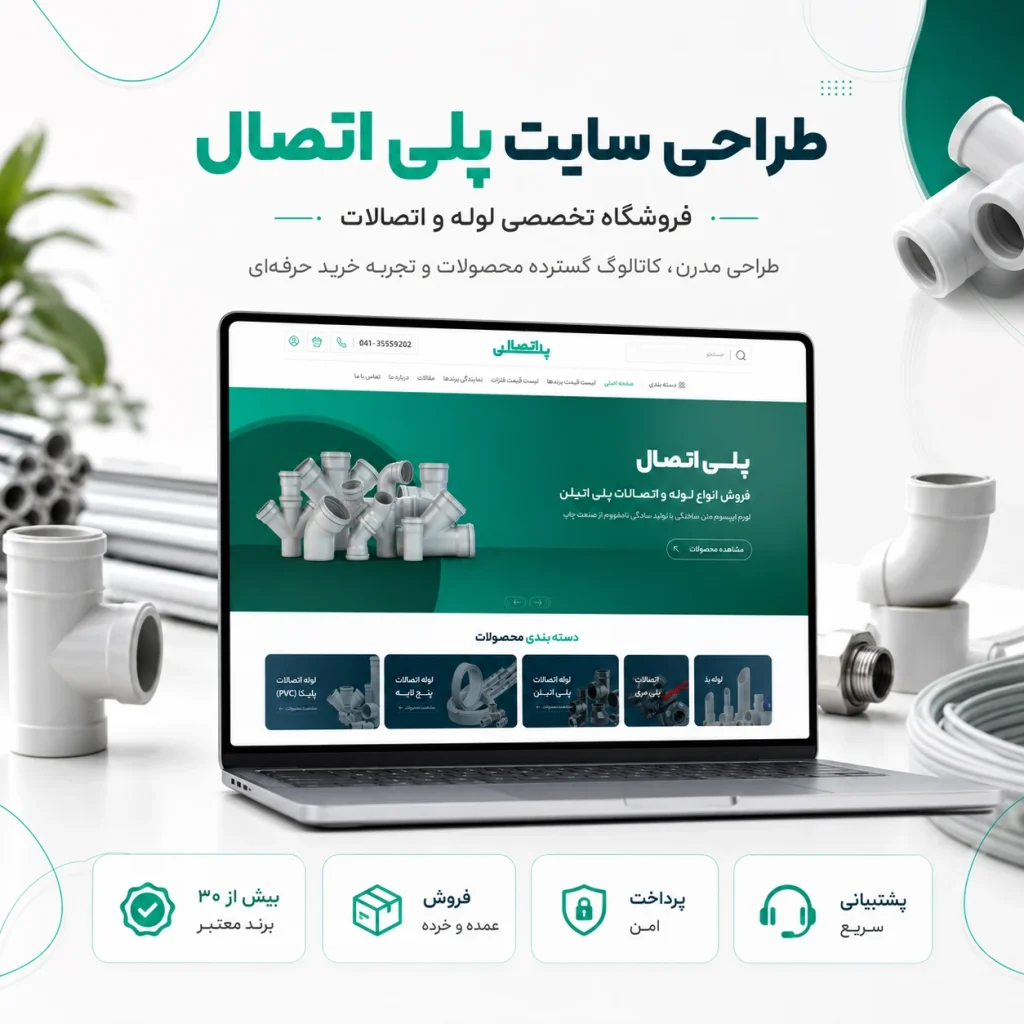 نمونه‌کار طراحی فروشگاه لوله و اتصالات پلی اتصال توسط یوتا