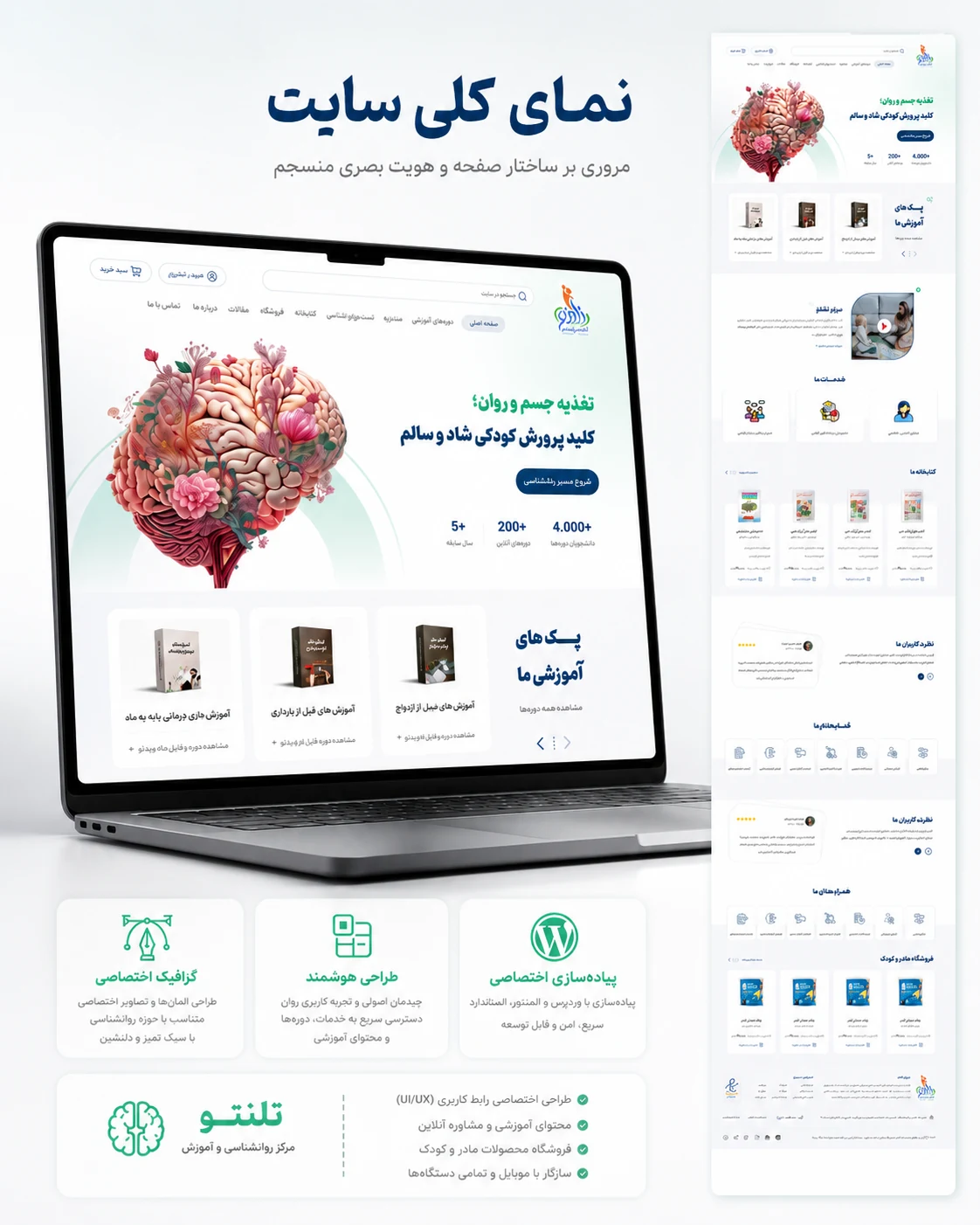 طراحی سایت مرکز روانشانسی تلنتو