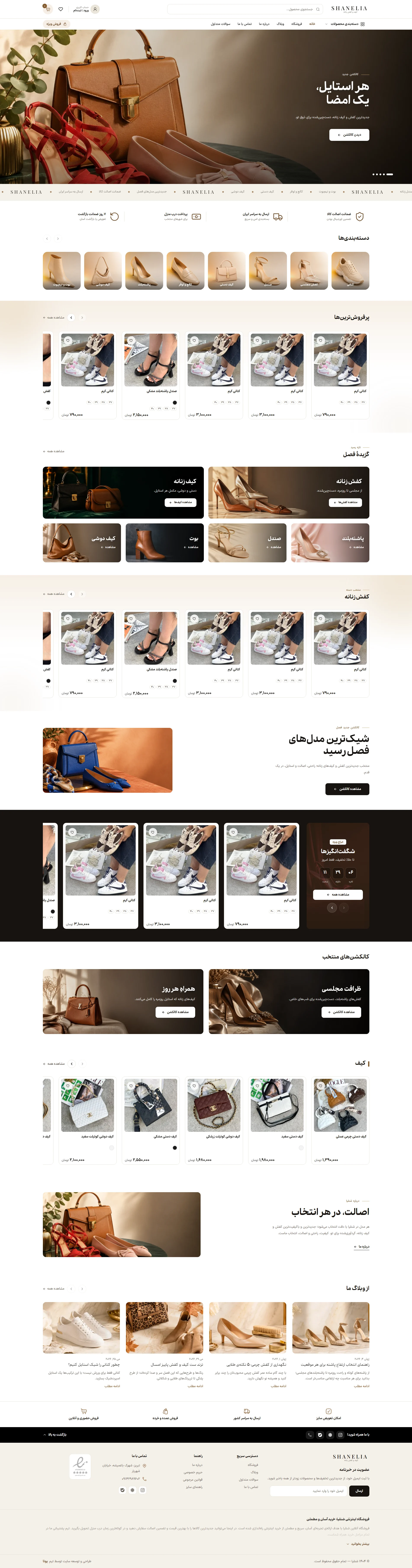 طراحی سایت فروشگاهی کفش شنلیا
